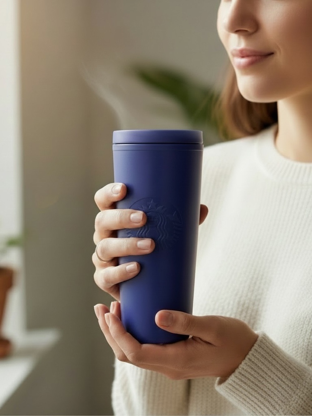 👾 Starbucks ‘25, 100% Recycled Plastic Triangle Tumbler ~ 16 fl oz, Matte Purple